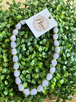 Golden Lily Lavender Beaded Necklace