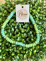 Golden Lily Aqua & Mint Beaded Necklace
