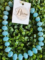 Golden Lily Teal Beaded Necklace