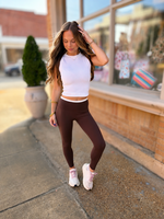 KIMBERLY C Brown Contrast Binding Leggings