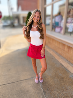 Bloom and Company Red Denim Mini Skort