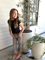 Bloom and Company Tween Washed Leopard Print Jeans