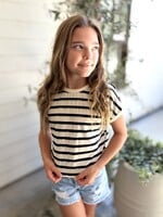 Bloom and Company Tween Black & White Striped Top