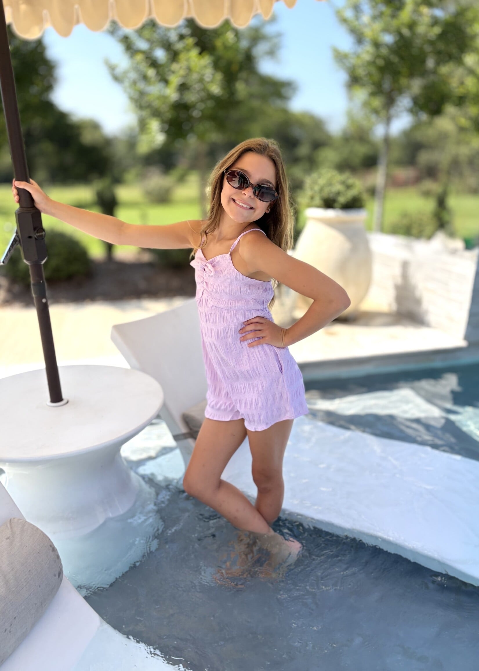 Bloom and Company Tween Lavender Bow Romper