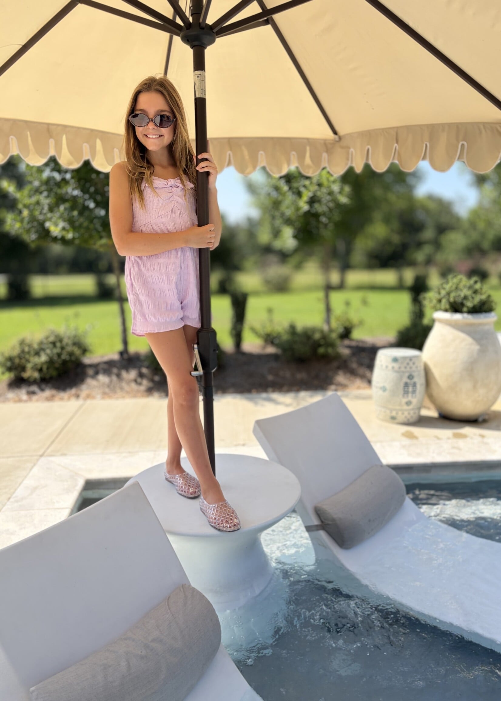 Bloom and Company Tween Lavender Bow Romper