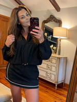 Mable Black Windbreaker Jacket