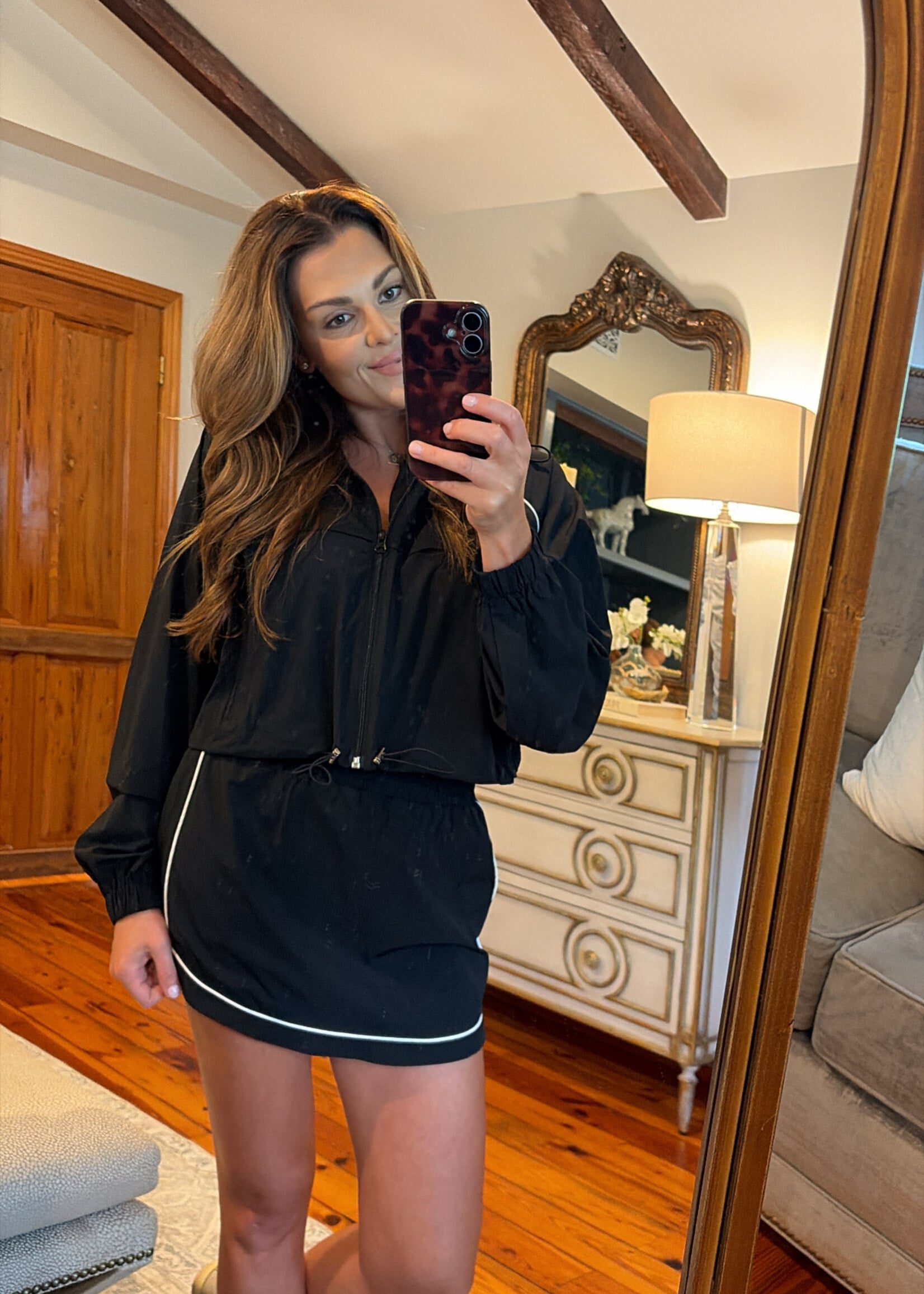 Mable Black Windbreaker Jacket