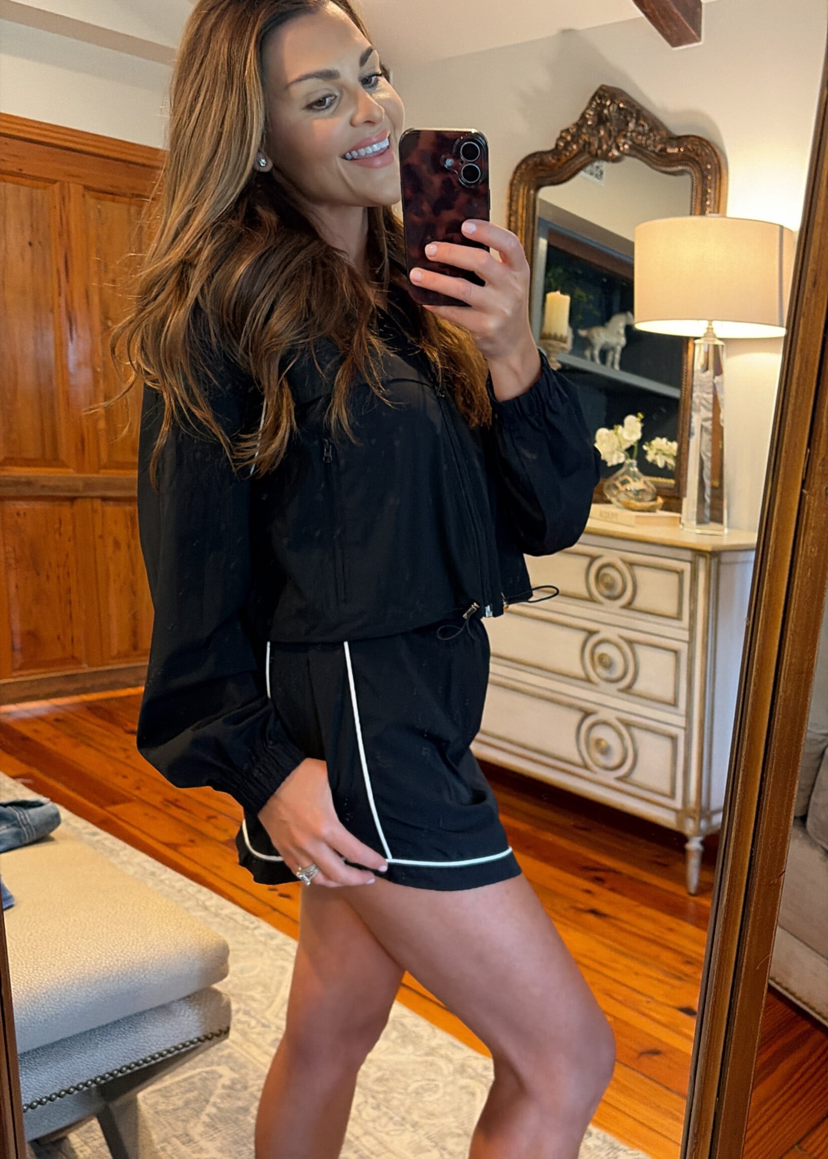 Mable Black Windbreaker Skort