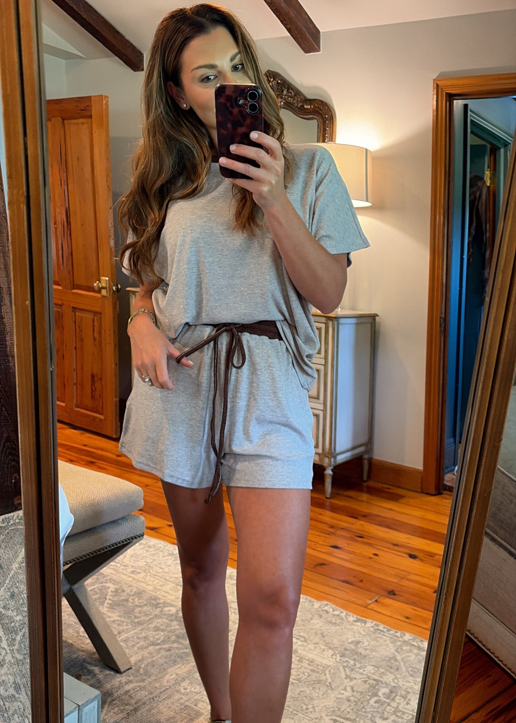 Anniewear Grey & Brown Lounge Set