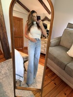 Vervet High Rise Full Length Light Wash wide Legs Jeans