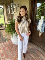day + moon Tan Tiger Mock Neck Sweater Top