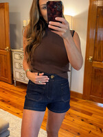 HYVE Brown w/ Black Trim Sleeveless Sweater