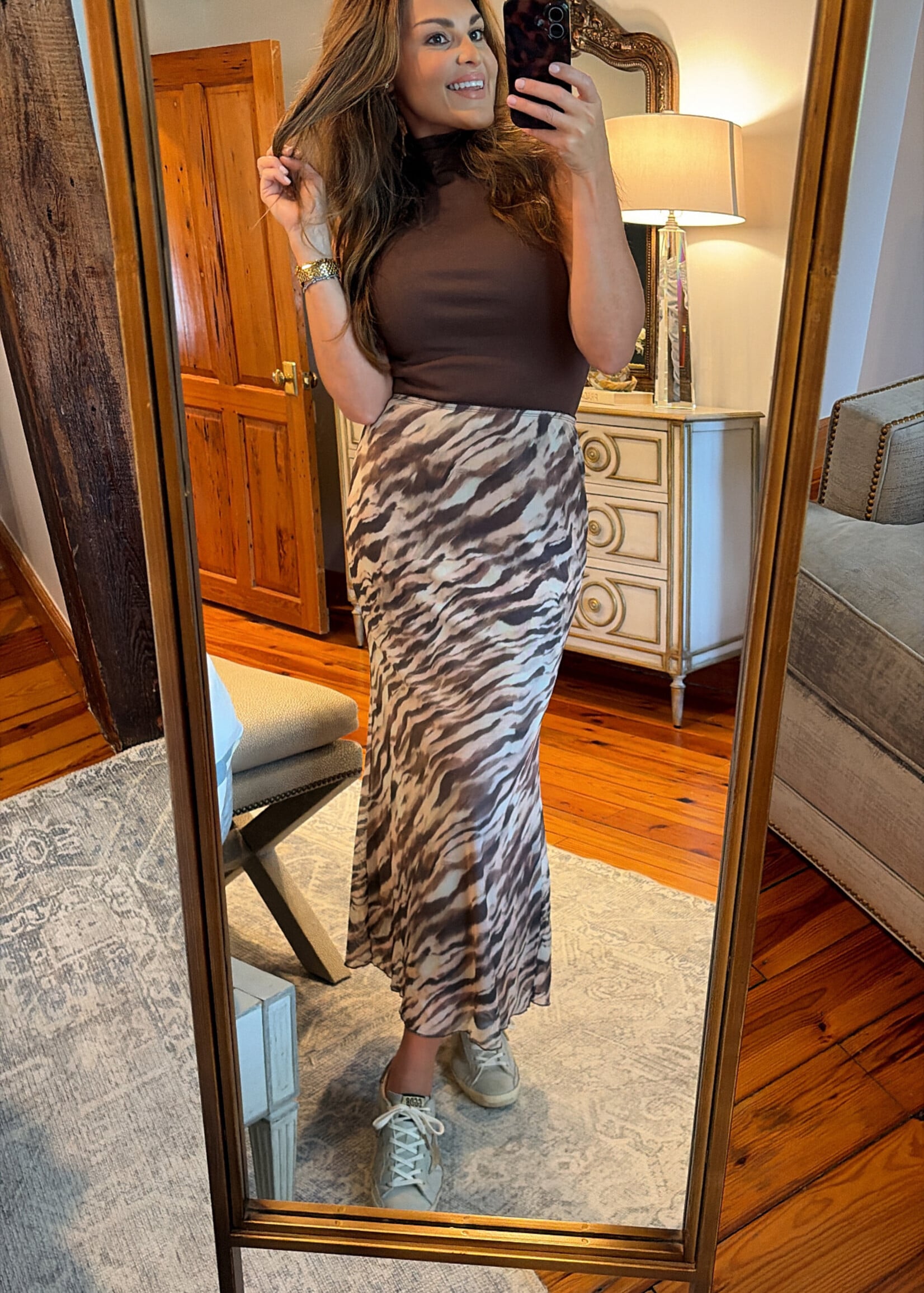HYVE Dark Brown Fitted Sleeveless Top