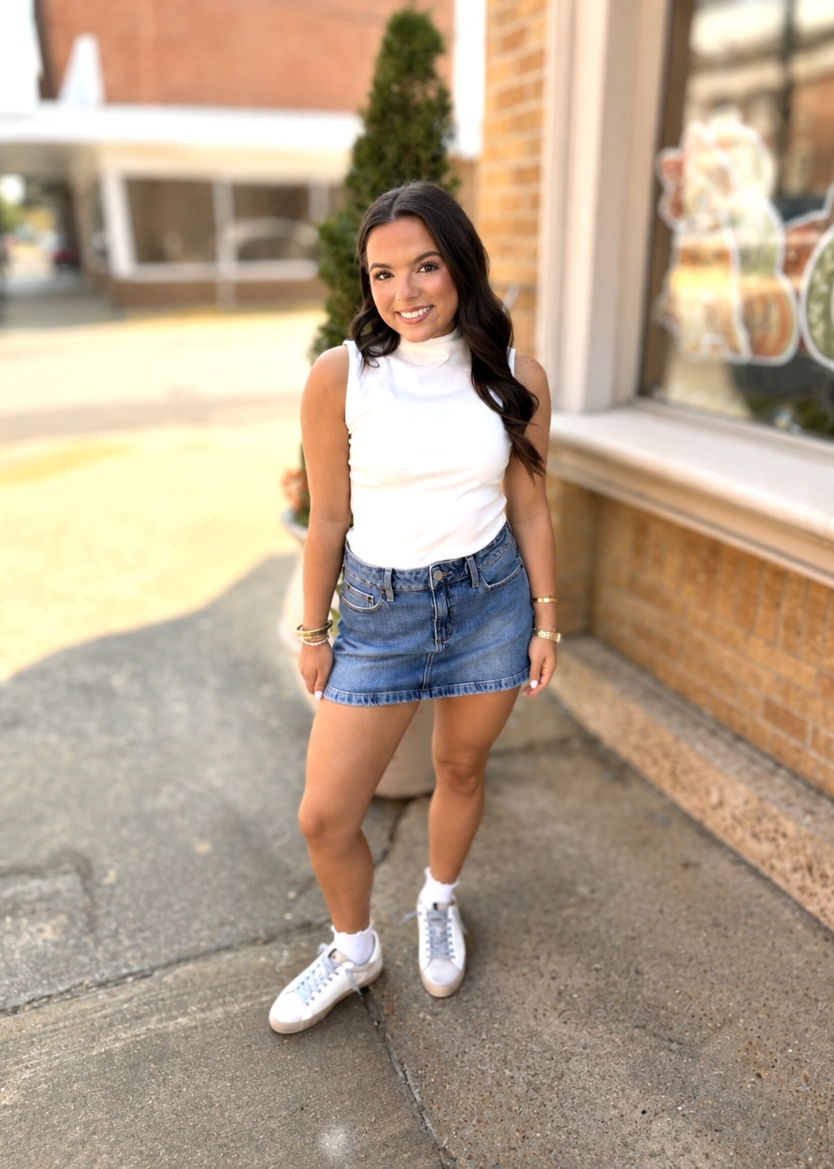 Just USA Medium Washed Denim Skort