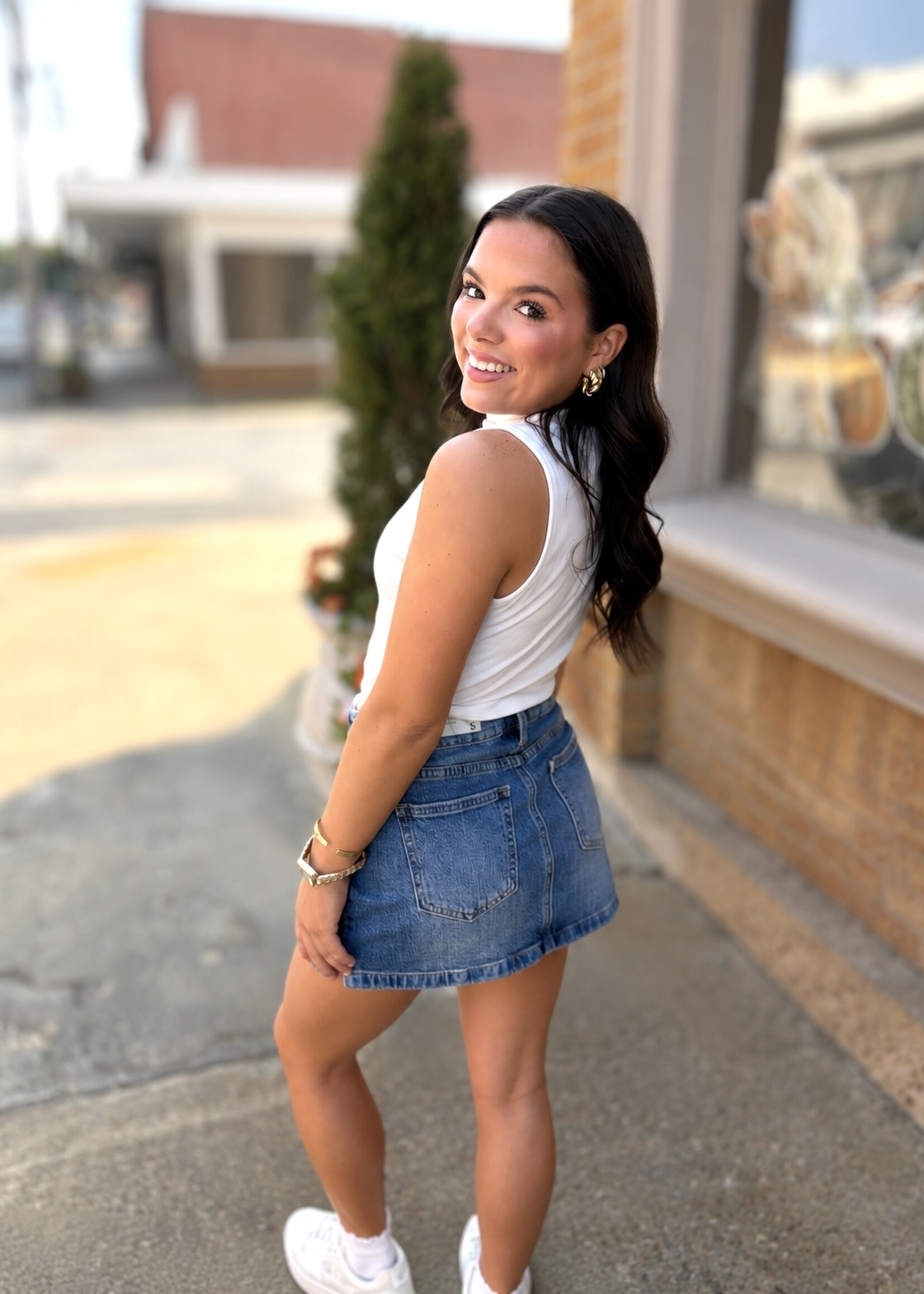 Just USA Medium Washed Denim Skort