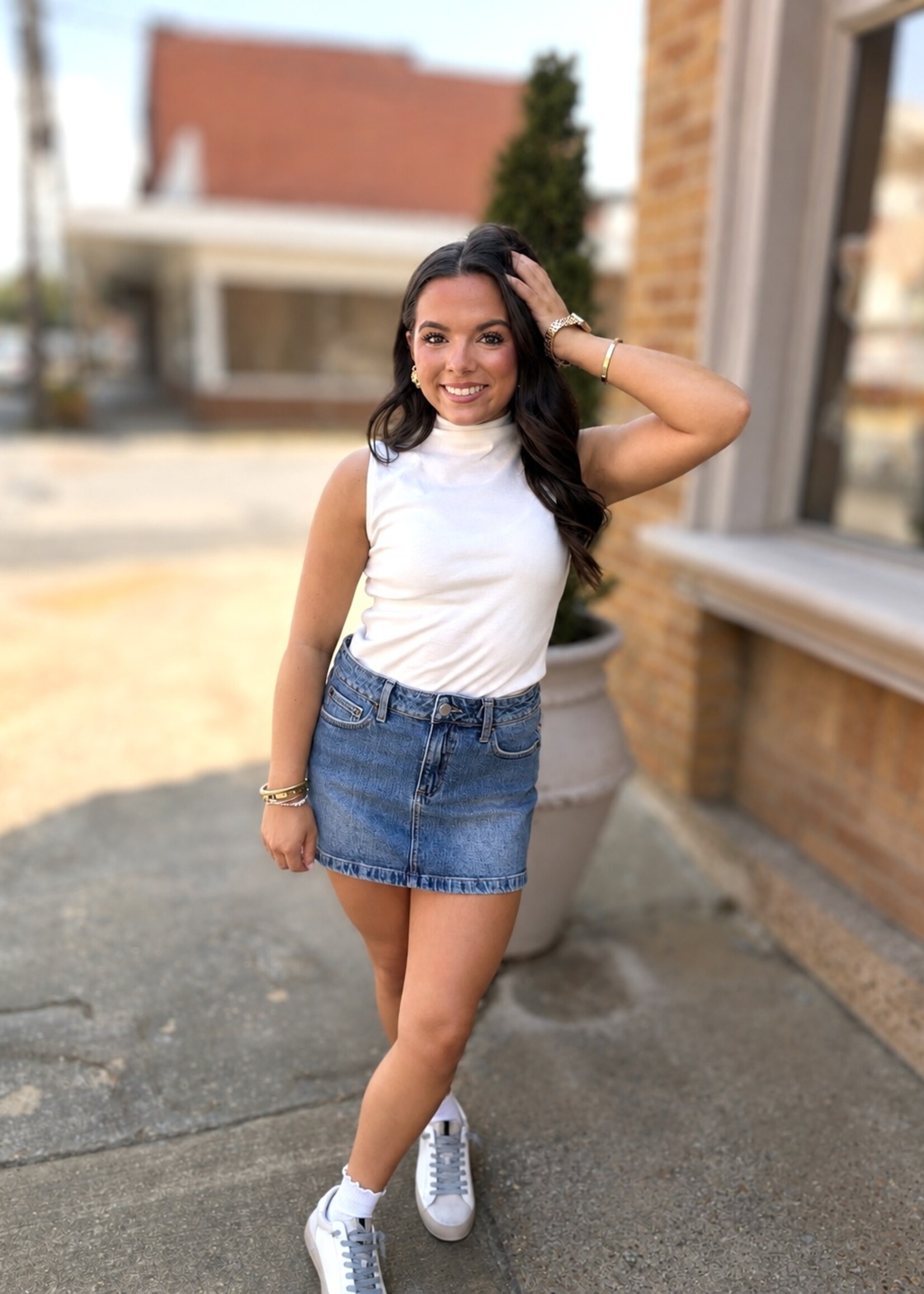 Just USA Medium Washed Denim Skort