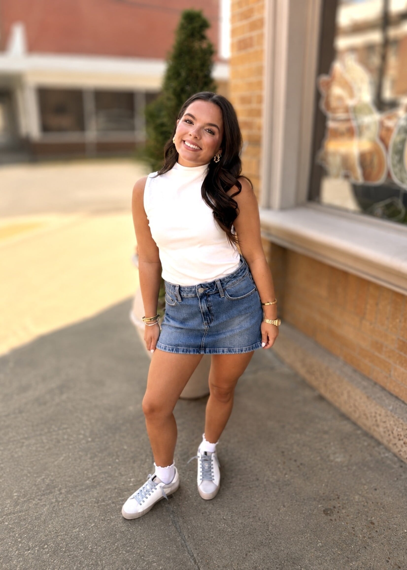 Just USA Medium Washed Denim Skort