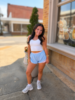 KIMBERLY C Blue Double Layer Nylon Shorts