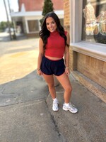 KIMBERLY C Navy Double Layer Nylon Shorts