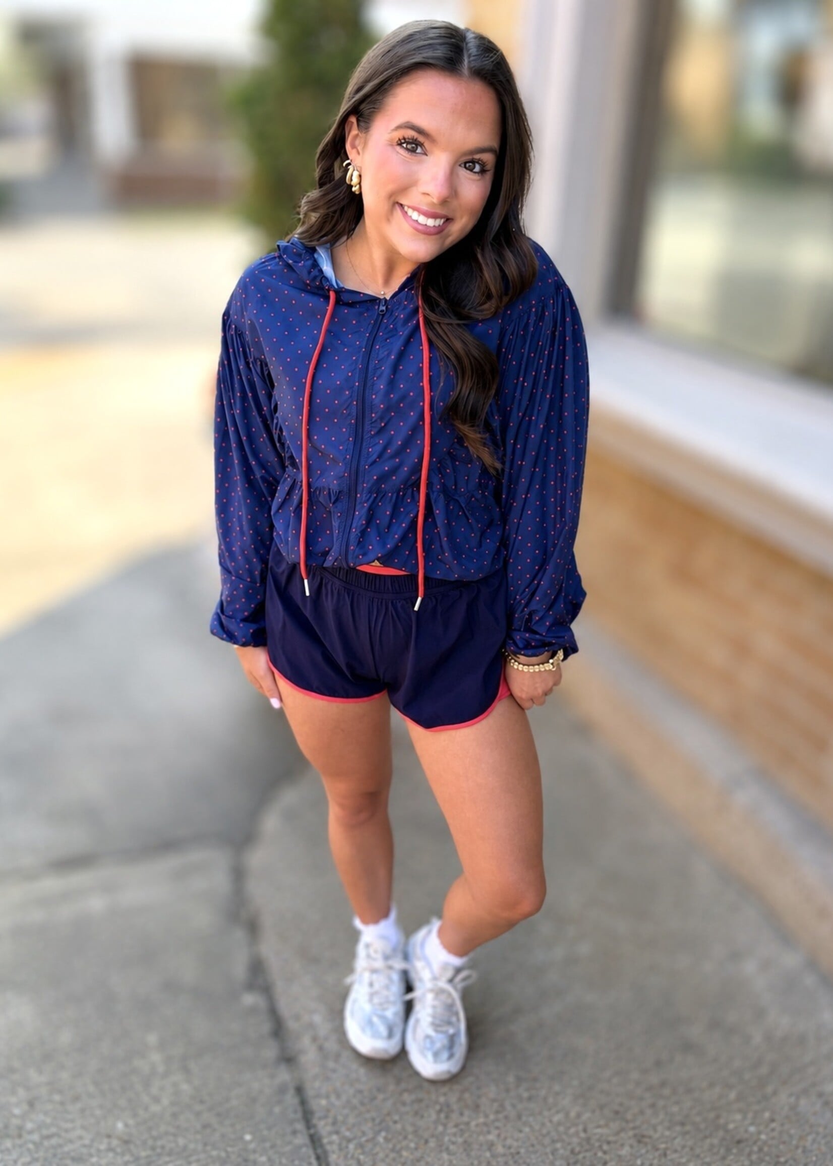 KIMBERLY C Navy & Red Polka Dot Jacket