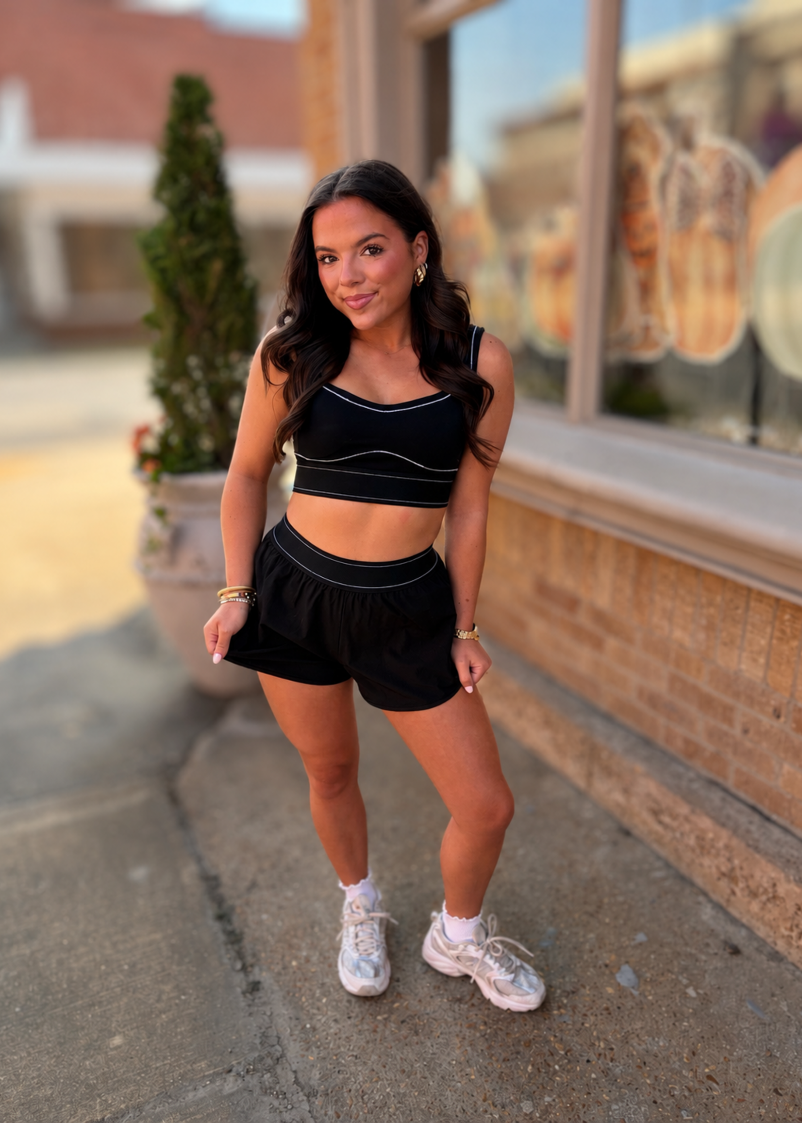 KIMBERLY C Black Contrast Thread Sports Bra