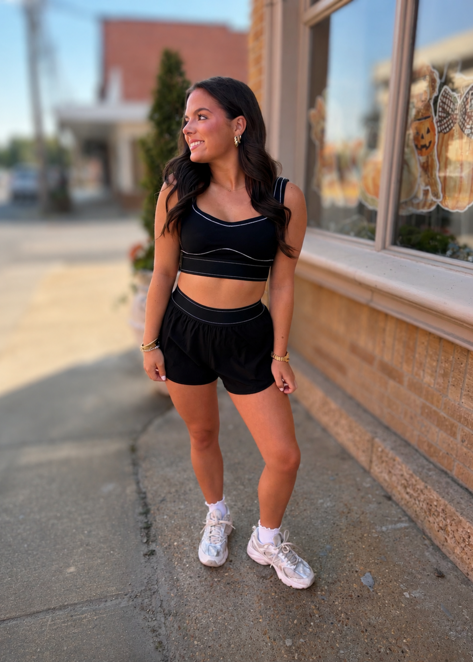 KIMBERLY C Black Contrast Thread Sports Bra