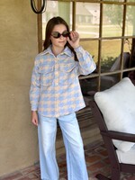 heart and arrow Blue & Peach Double Pocket Shacket