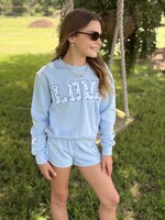 Iscream Blue Floral Love Sweatshirt