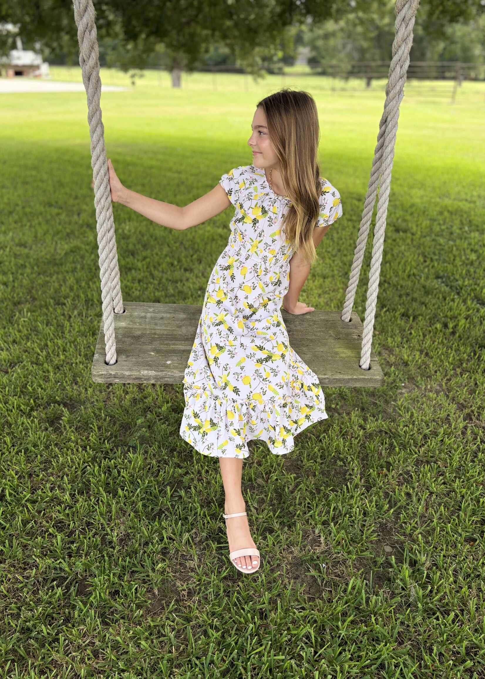 heart and arrow Lemon Empire Waist Maxi Dress
