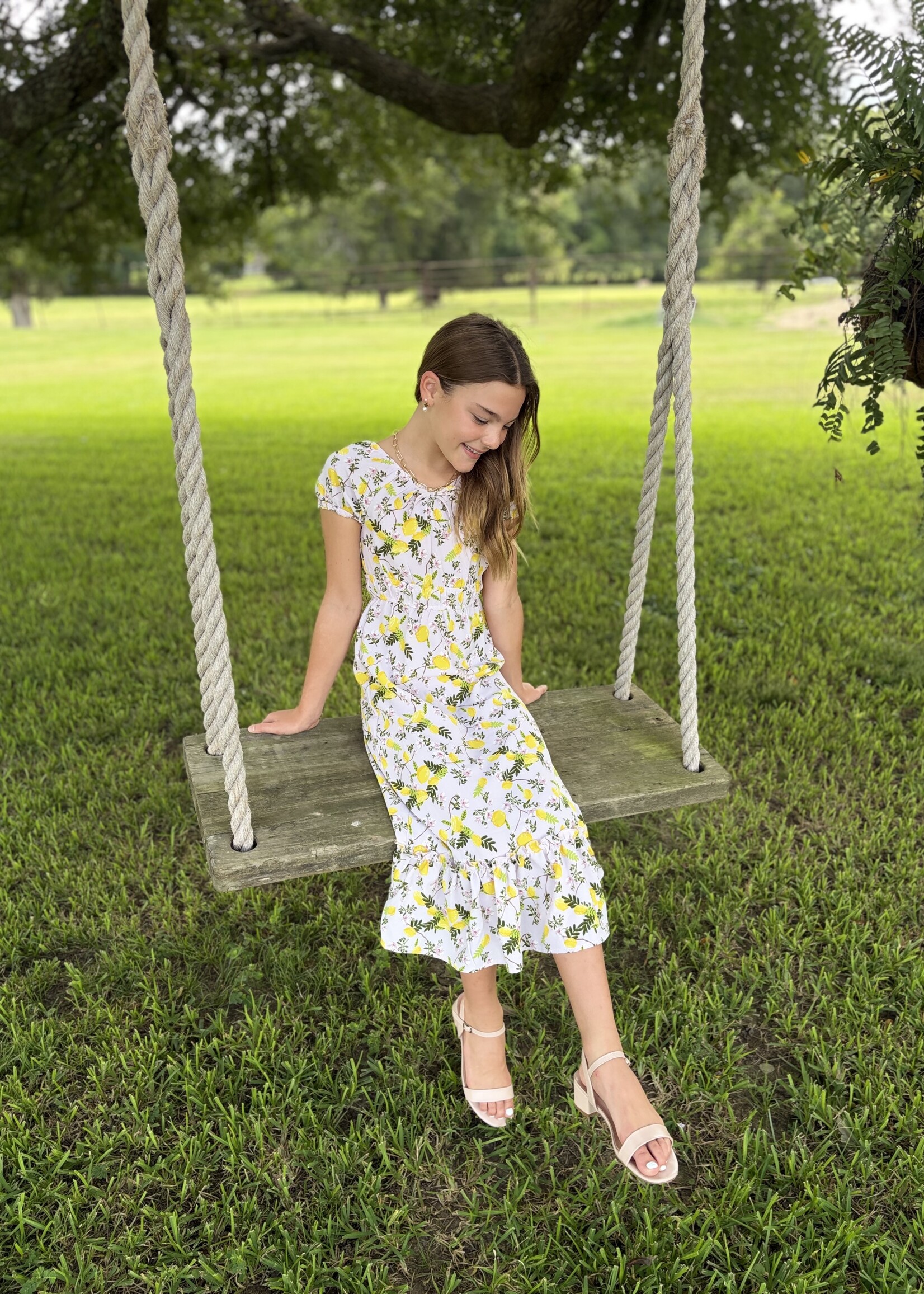heart and arrow Lemon Empire Waist Maxi Dress