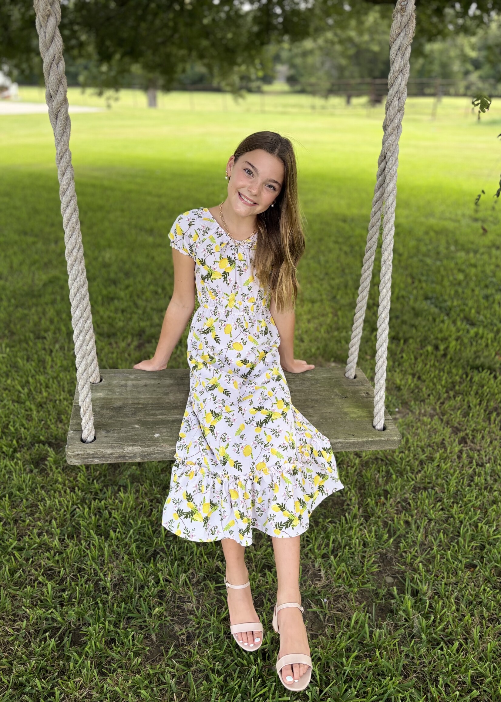heart and arrow Lemon Empire Waist Maxi Dress