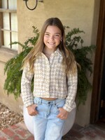 heart and arrow Taupe & Ivory Cropped Shacket