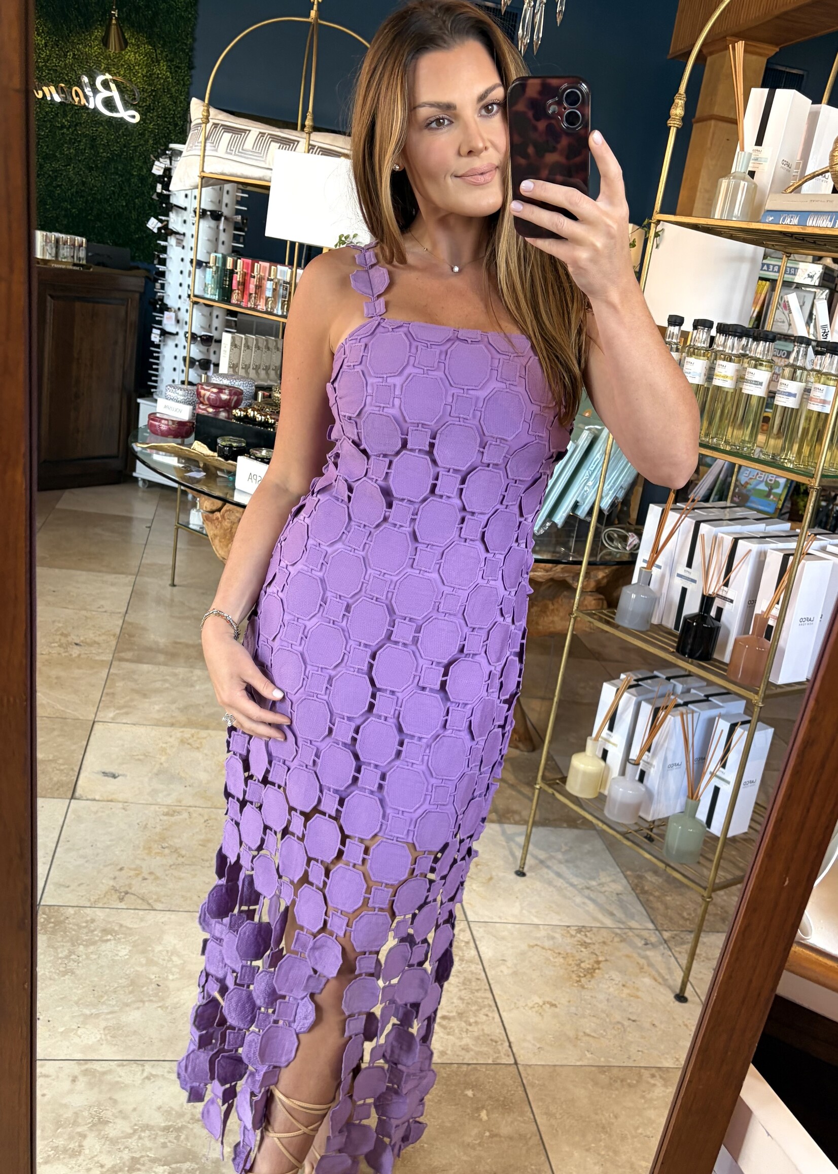 baby pink Purple Circle Cut Out Maxi Dress