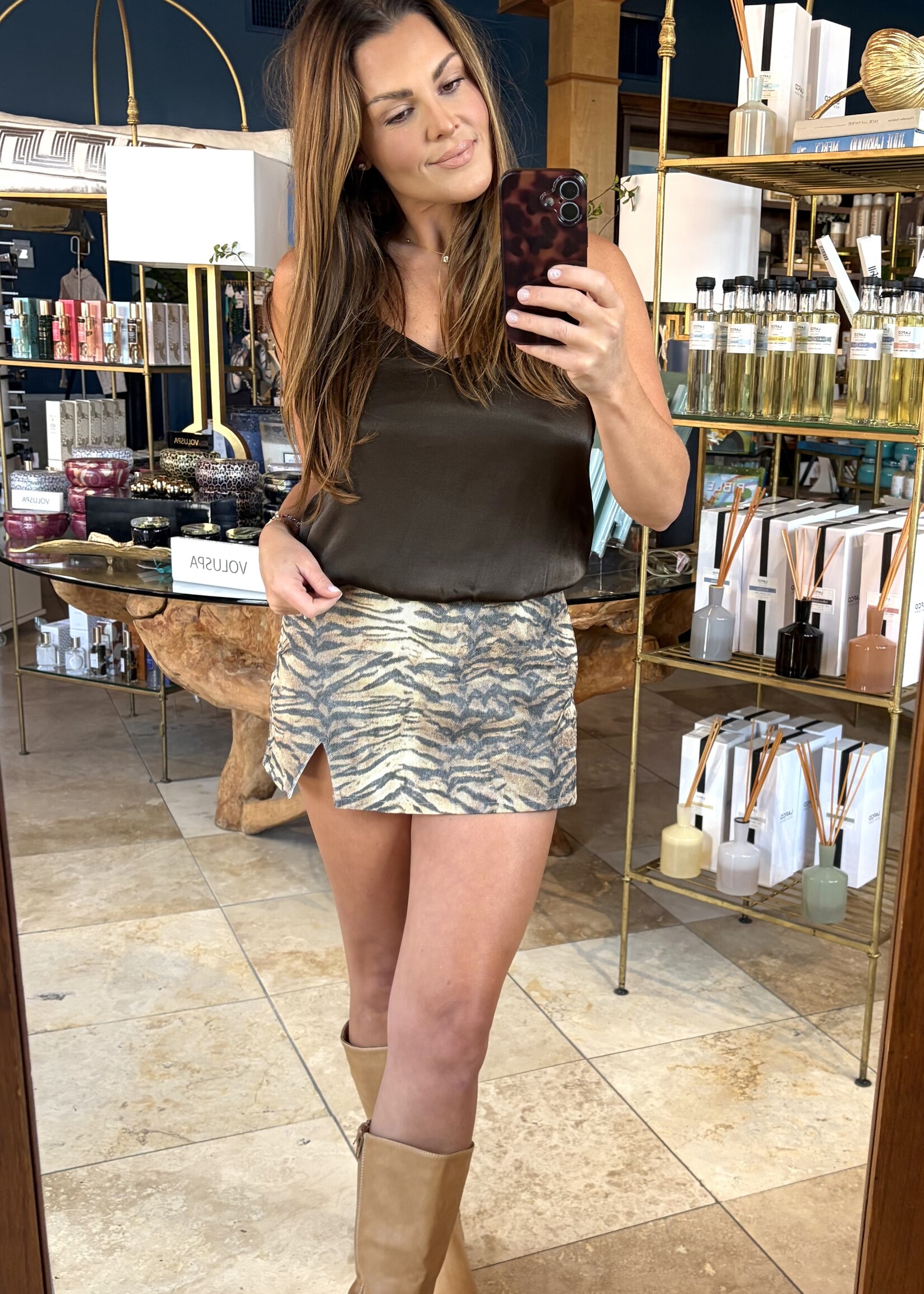 RESET Moss Brown Silk Tank