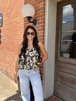THML Floral Print Strap Tank Top