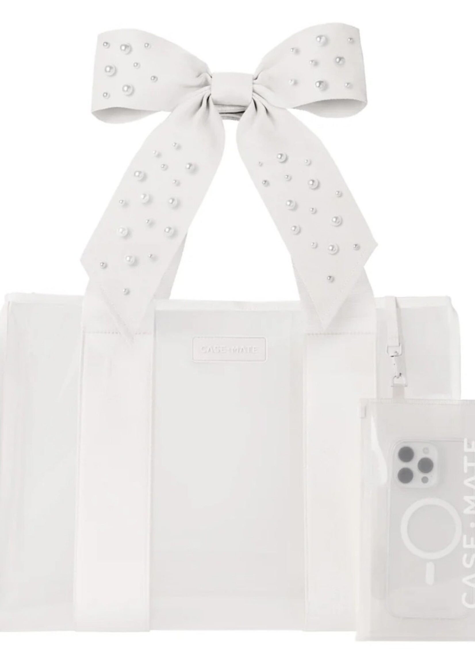 Casemate Ivory Shine Bow Case-Mate Jelly Tote w/ Phone Pouch