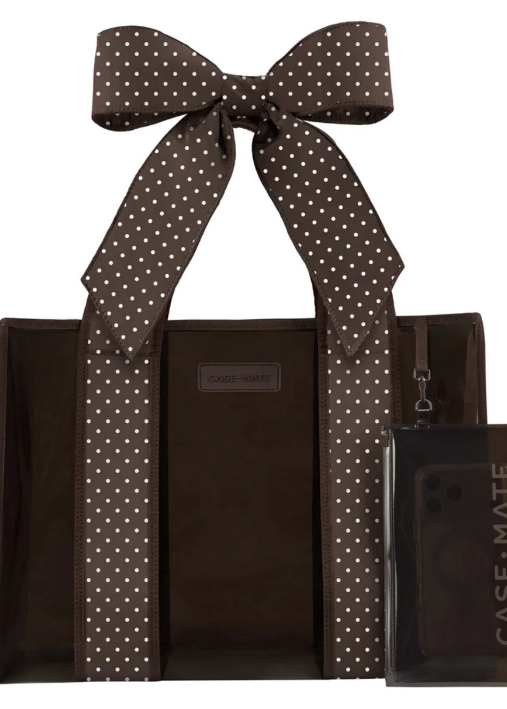 Casemate Espresso Polka Dot Bow Case-Mate Jelly Tote w/ Phone Pouch