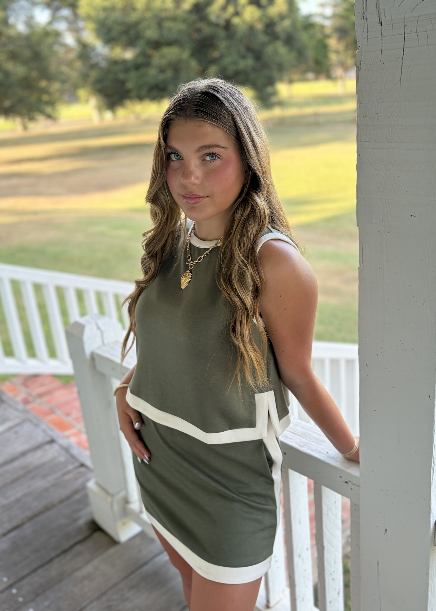 entro Olive & Cream Skort Set