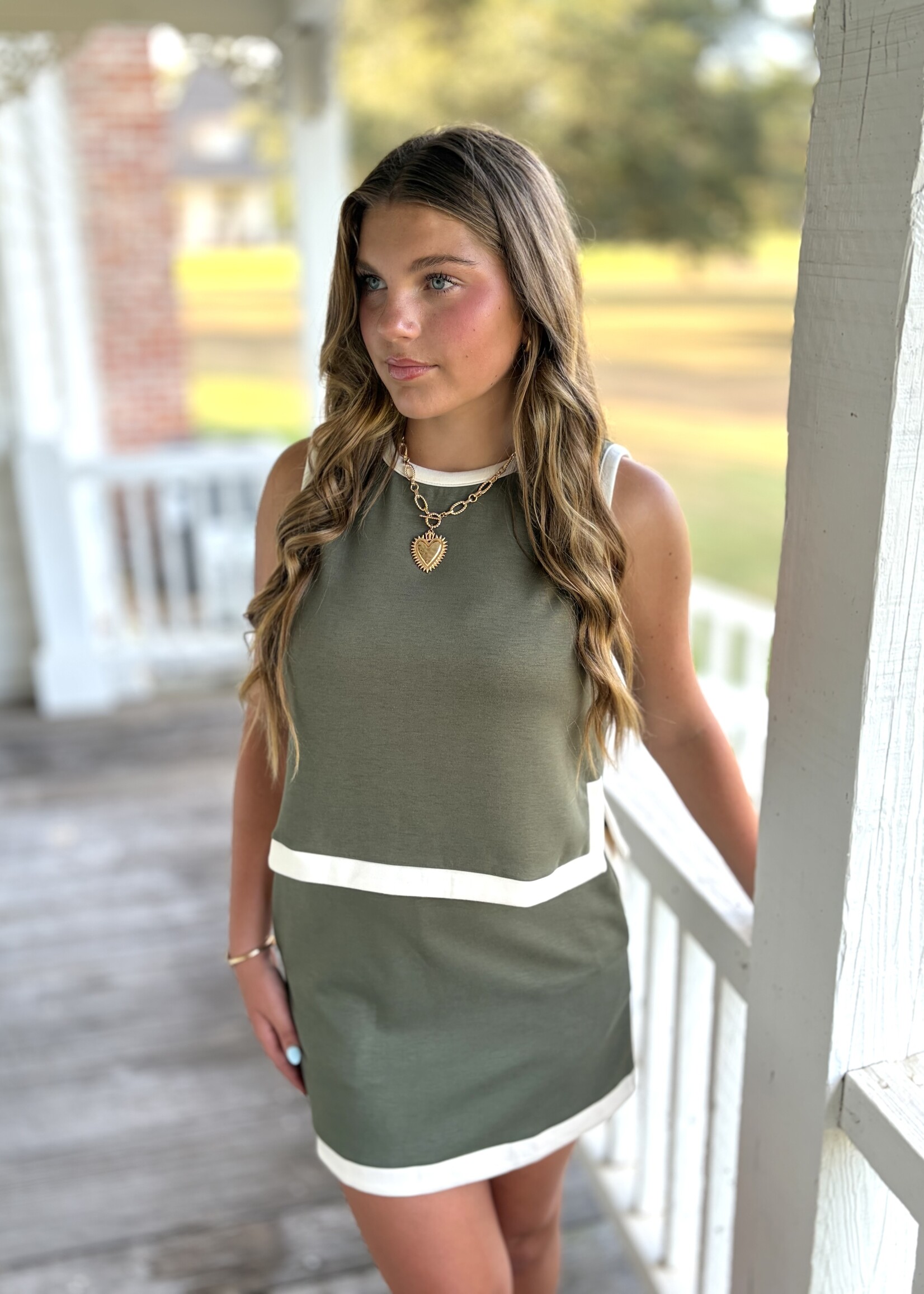 entro Olive & Cream Skort Set