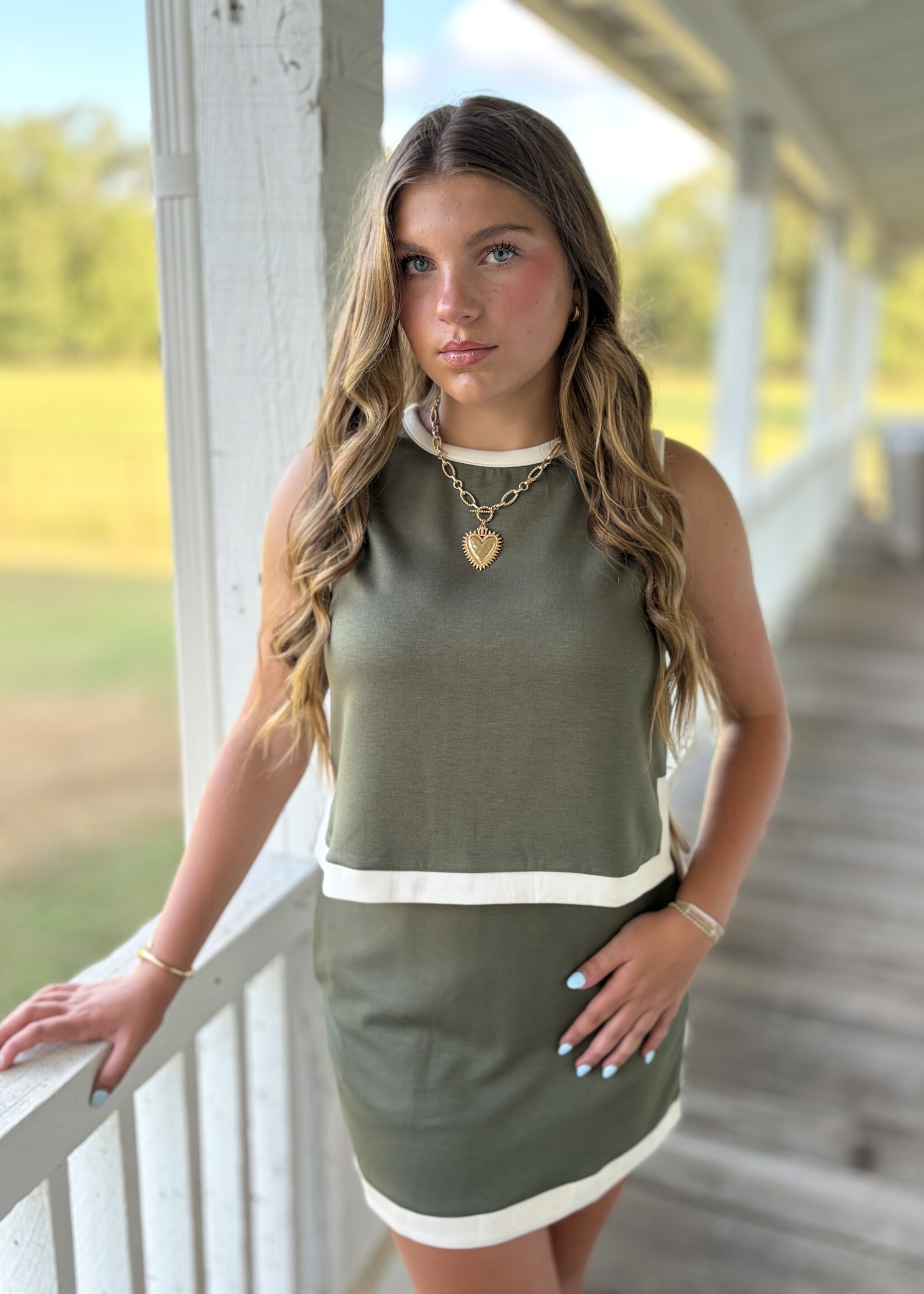 entro Olive & Cream Skort Set