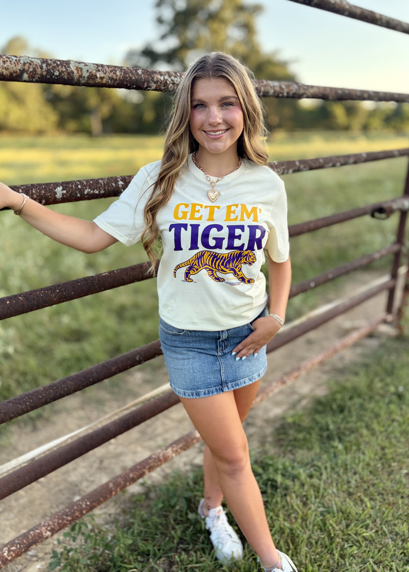 Southern Bayou Sisters & Co. Yellow Get Em Tiger Tee