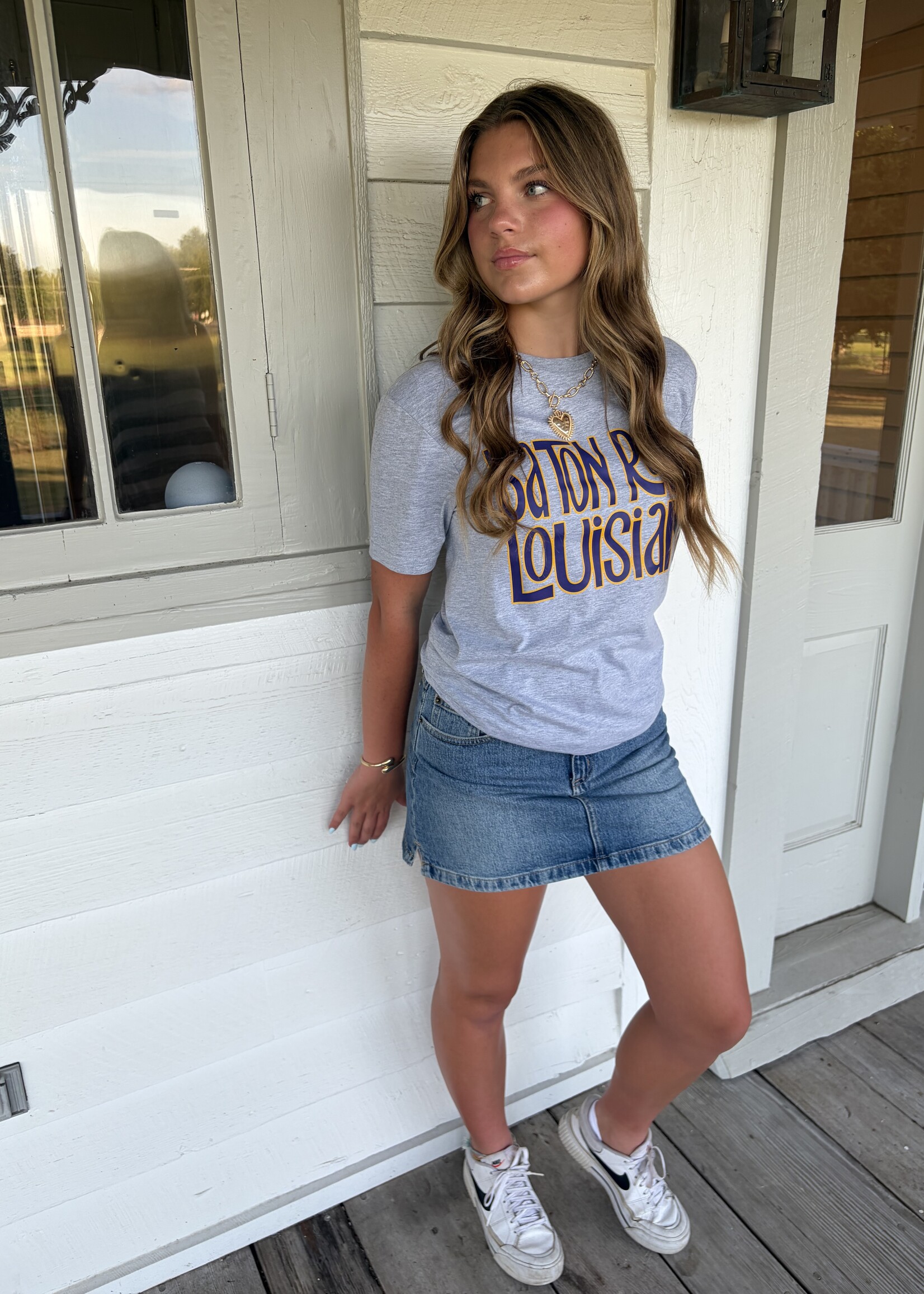 Southern Bayou Sisters & Co. Grey Baton Rouge Louisiana Tee