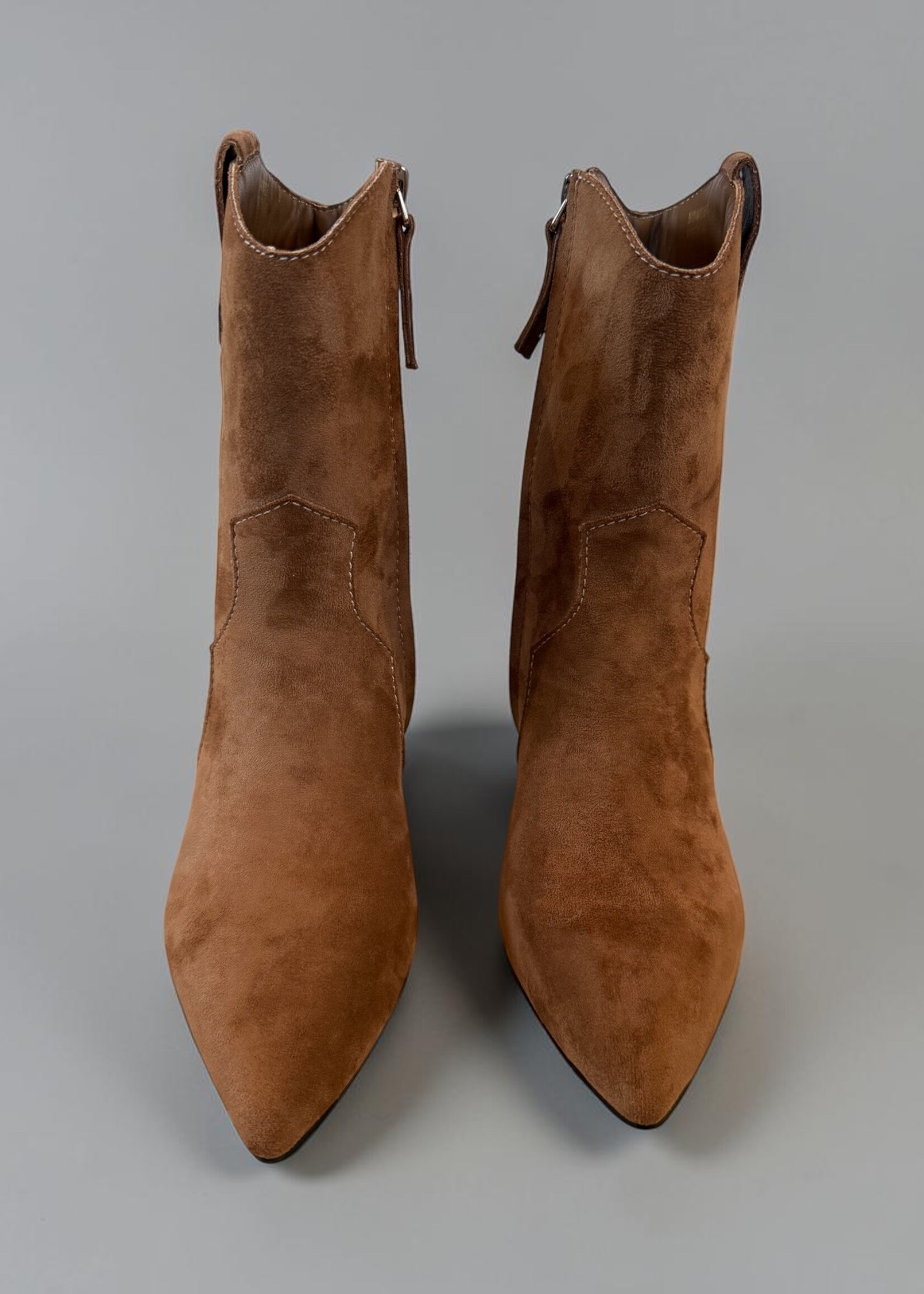 MiMi Shoes Brown Pointed Toe Kitten Heel Bootie