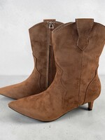 MiMi Shoes Brown Pointed Toe Kitten Heel Bootie