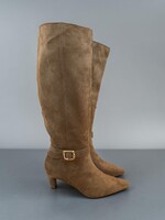 MiMi Shoes Khaki Buckle Kitten Heel Boots