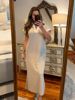 entro Almond & Ivory Midi Collared Dress