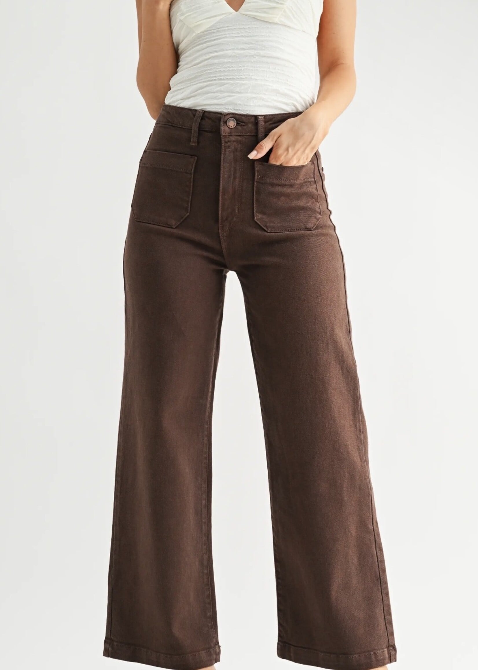 Just Panmaco Brown Patch Pocket Flare Denim