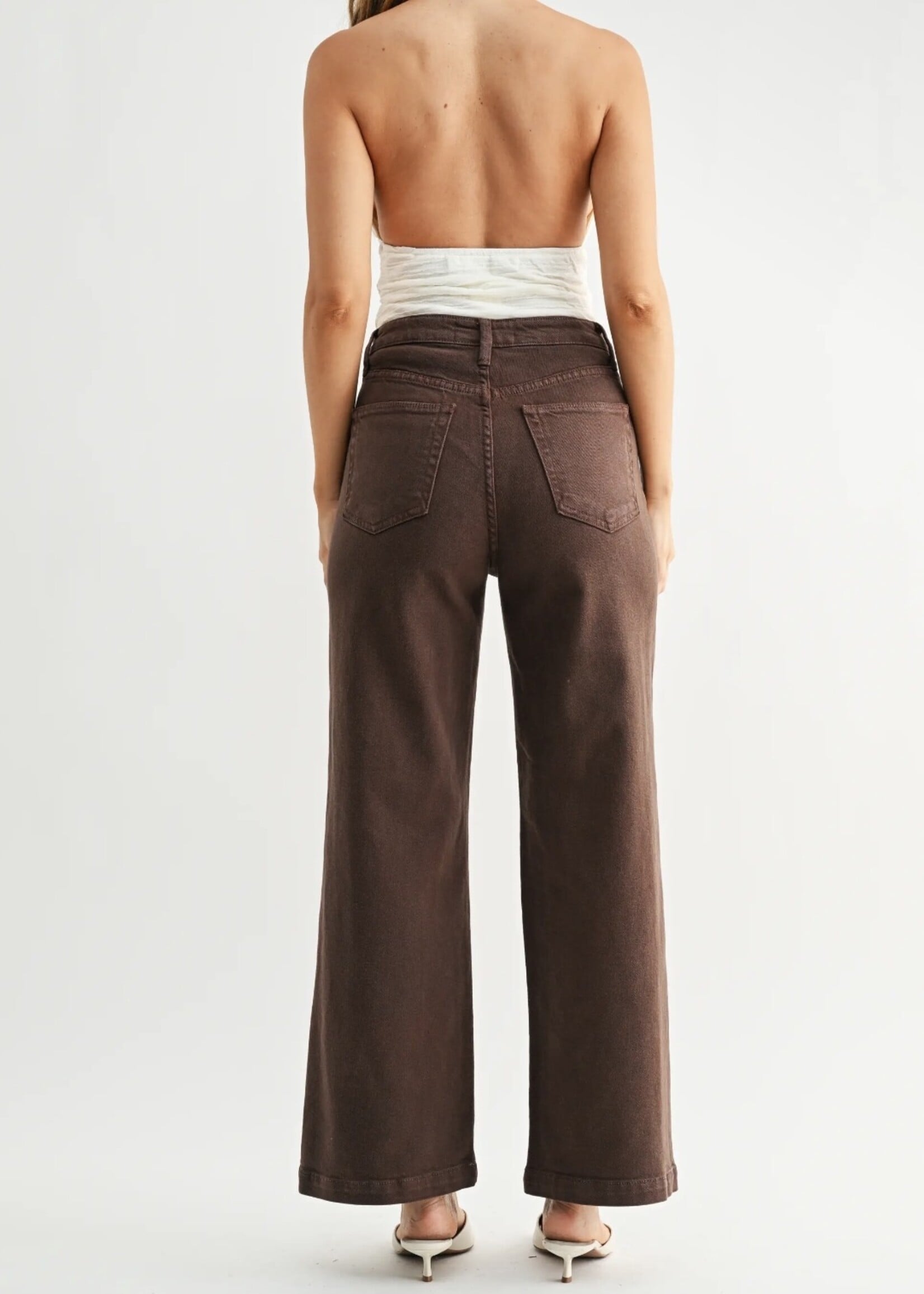 Just Panmaco Brown Patch Pocket Flare Denim