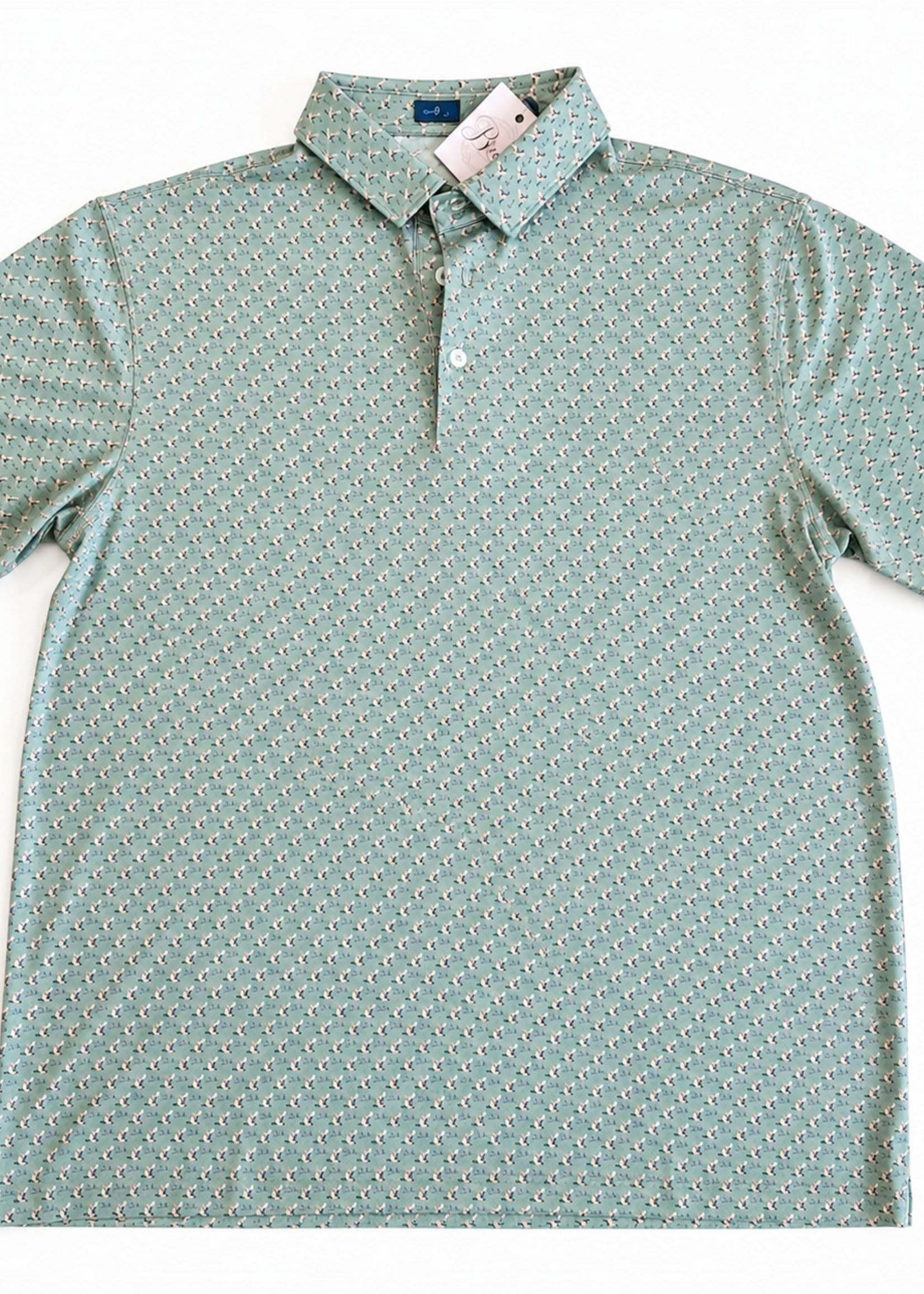 The Royal Standard Green Flying Mallard Performance Polo