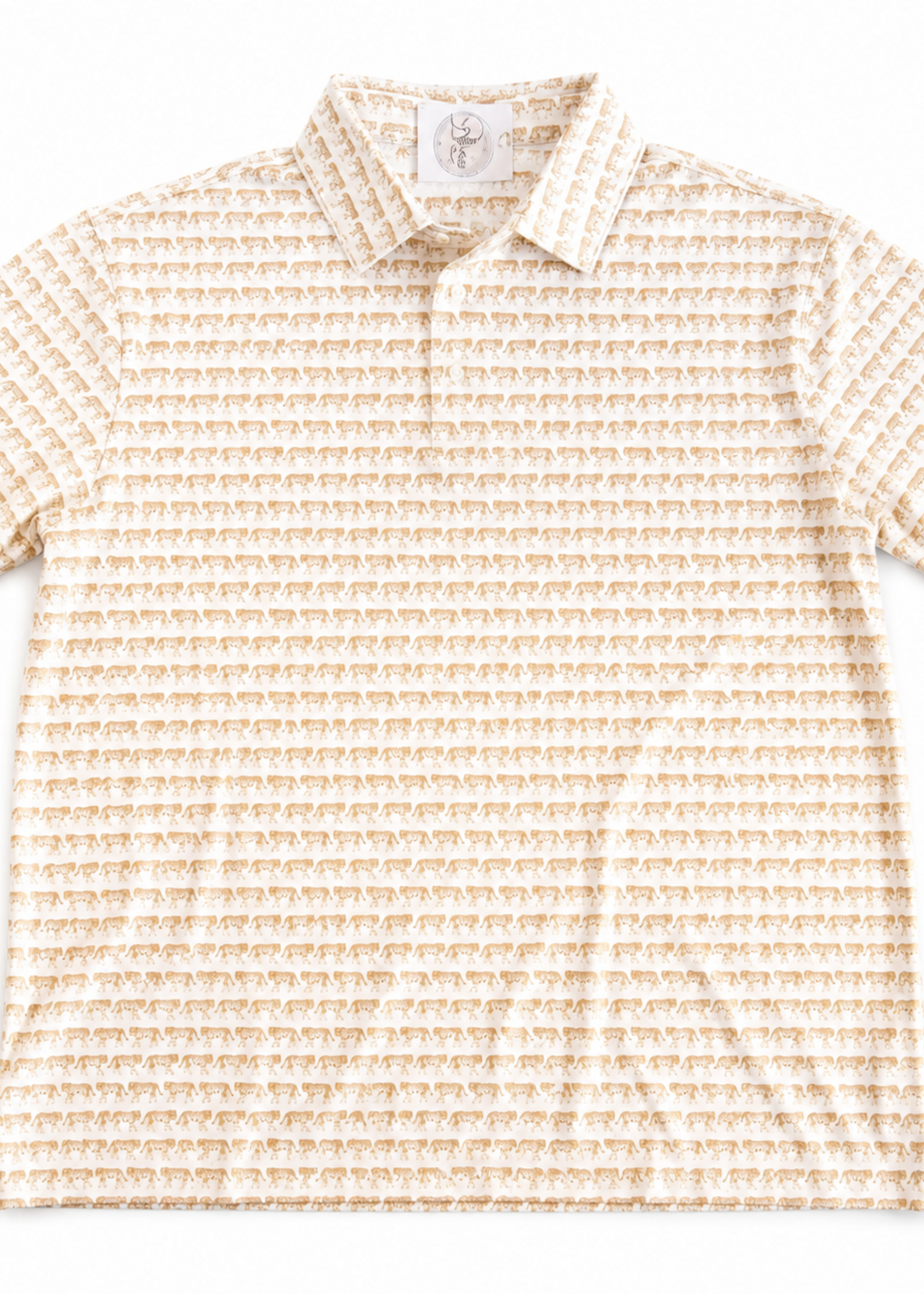 The Royal Standard Gold & White Tiger Performance Polo